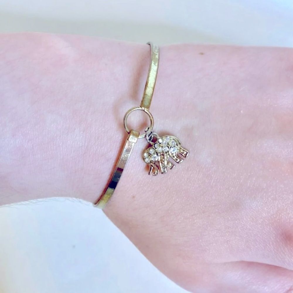 Retro‎ Rhinestone Elephant Charm Bracelet